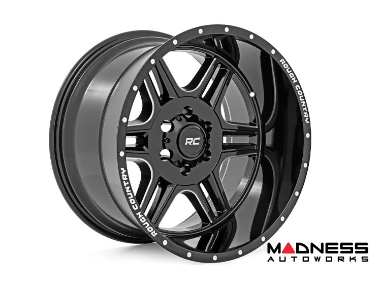 Jeep Custom Wheels (1) - Rough Country - 92 Series - Gloss Black - 18 x 9.0 / 5 x 5 / +0mm